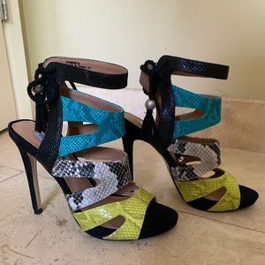 Steve Madden heels, size 7, snake skin and colors
